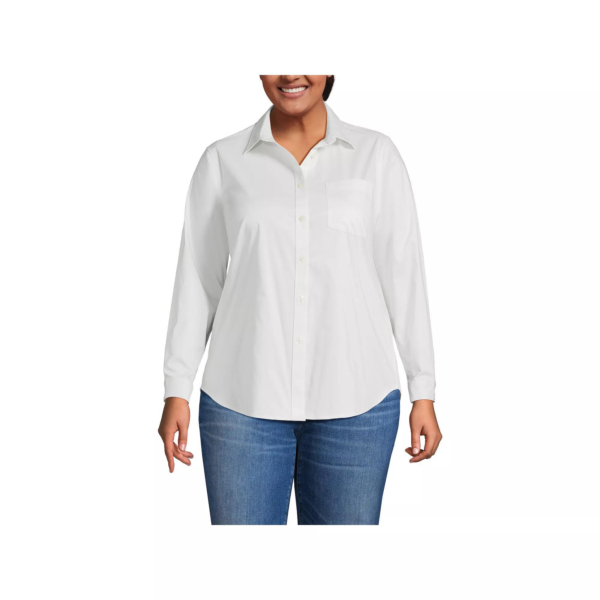 Plus Size Lands End Cooling Button Front Shirt, Womens Product Image