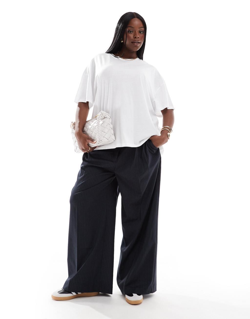 ASOS DESIGN Curve oversized T-shirt in white | ASOS Product Image