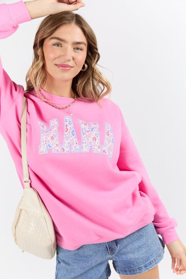 Mama Floral Pink Graphic Sweatshirt SALE Product Image