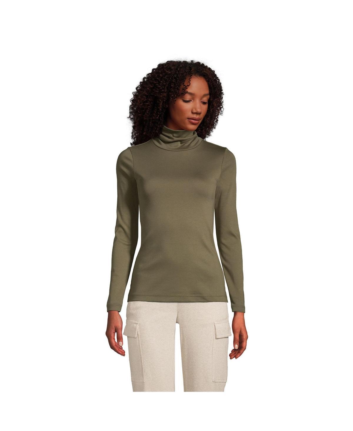 Womens Lands End Supima Cotton Long Sleeve Turtleneck Product Image