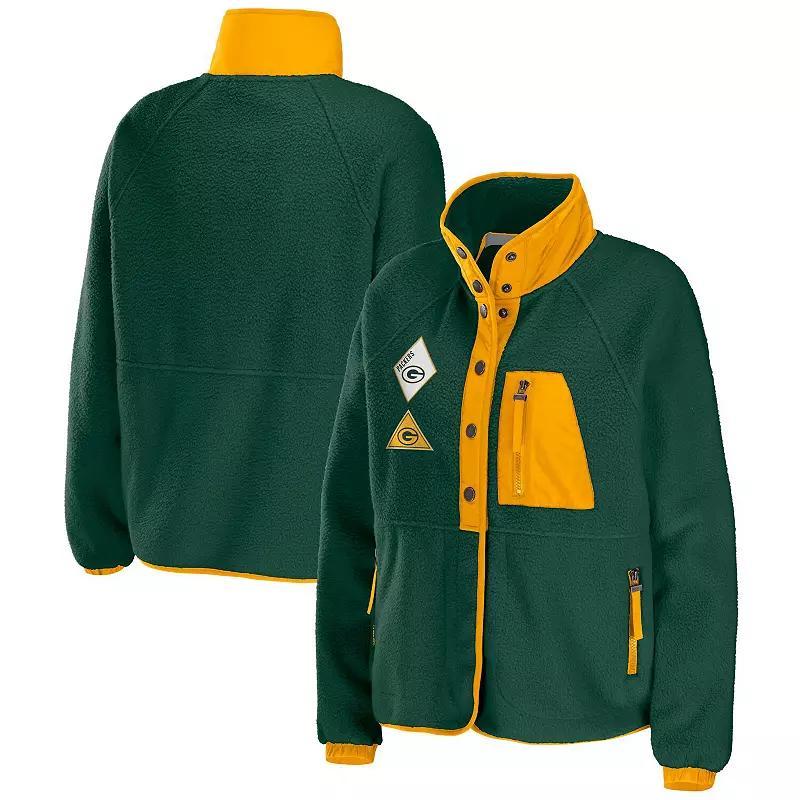 Women's WEAR by Erin Andrews Navy Tennessee Titans Polar Fleece Raglan Full-Snap Jacket, Size: 2XL, Blue Product Image