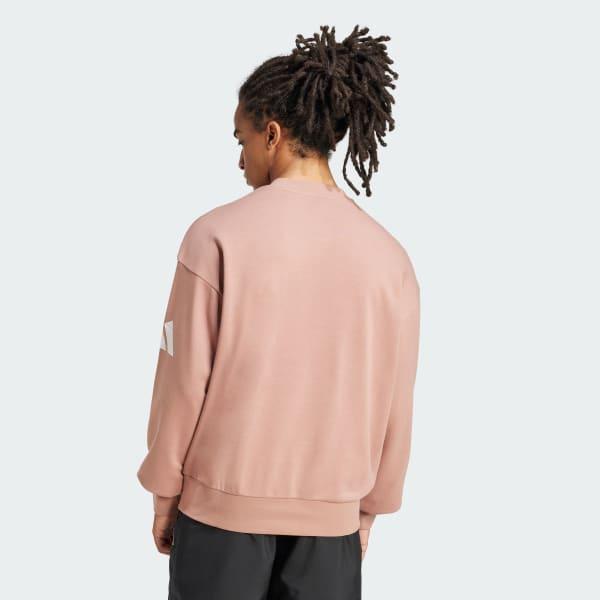 adidas Essentials Loose Fit 3 Bar Logo Sweatshirt Black L Mens Product Image