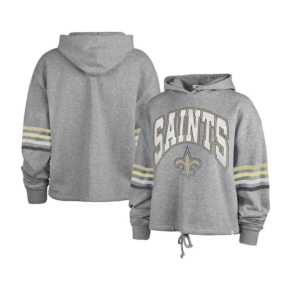 Women's '47 Heather Gray New Orleans Saints Upland Bennett Pullover Hoodie, Size: Medium, Grey Product Image