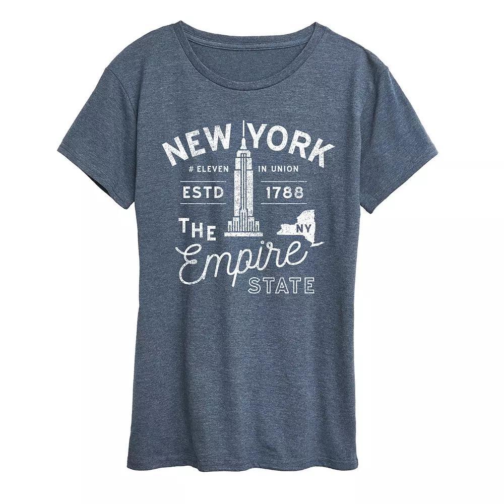 Womens Nursing Takes A Lot Of Heart Graphic Tee Grey Blue Product Image