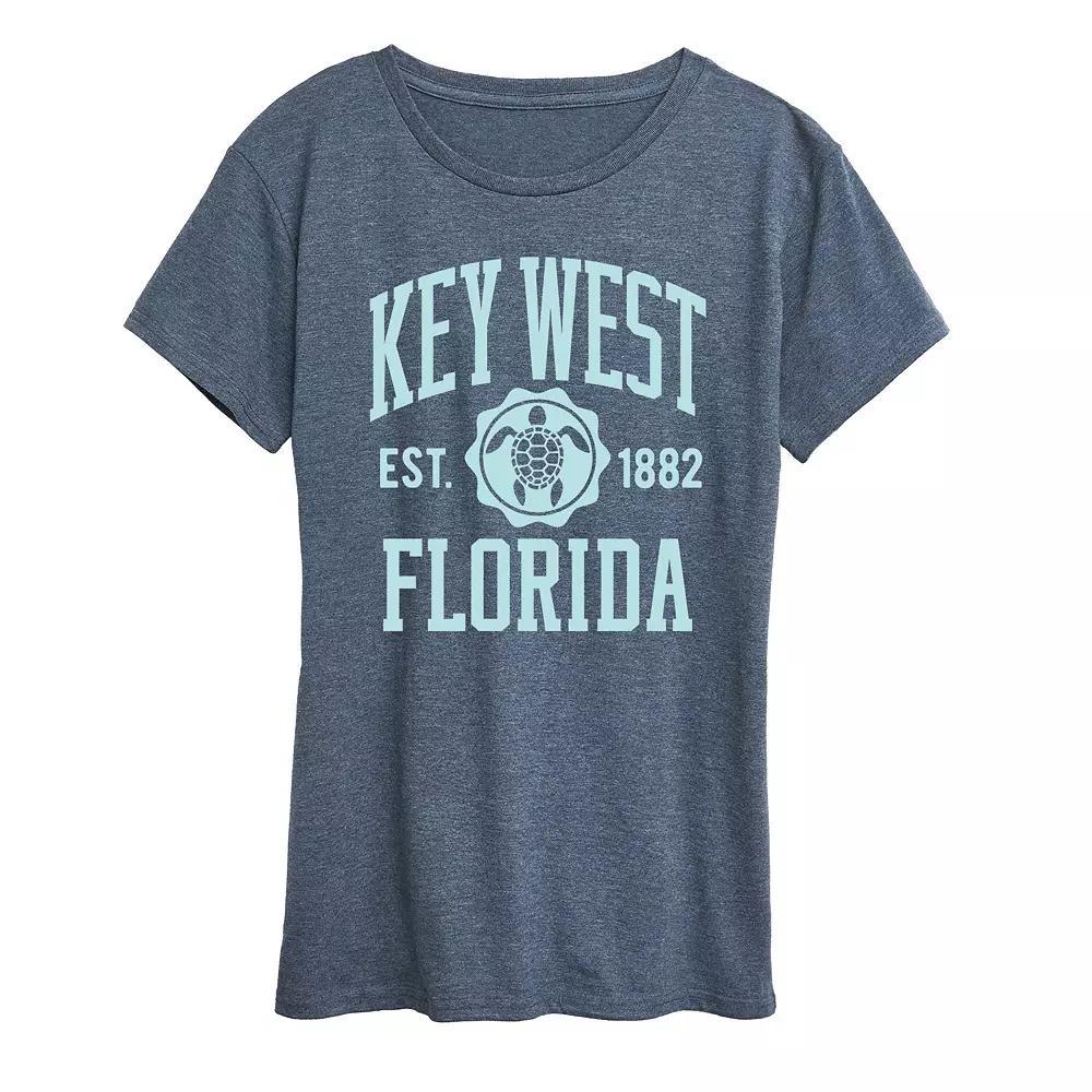 Womens Key West Athletic Graphic Tee Grey Blue Product Image