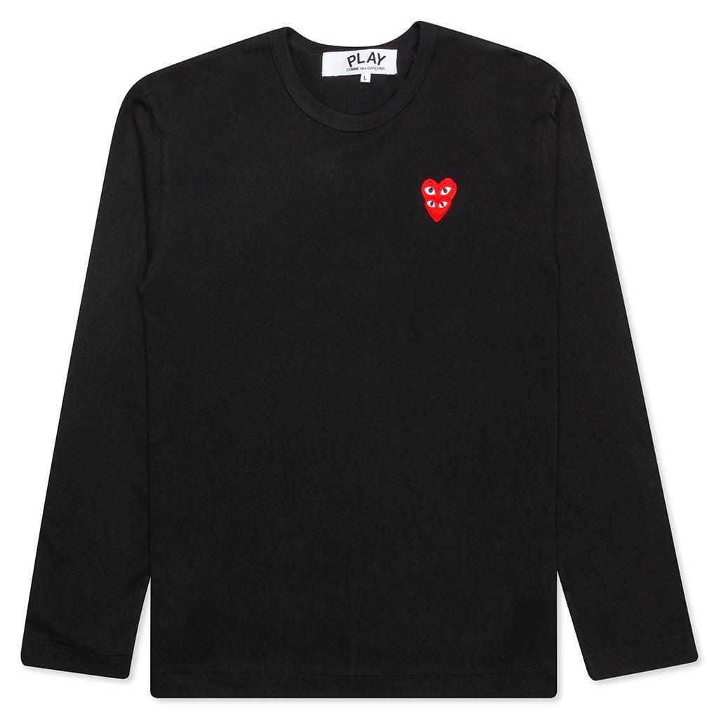 Stacked Heart L/S T-Shirt - Black Male Product Image