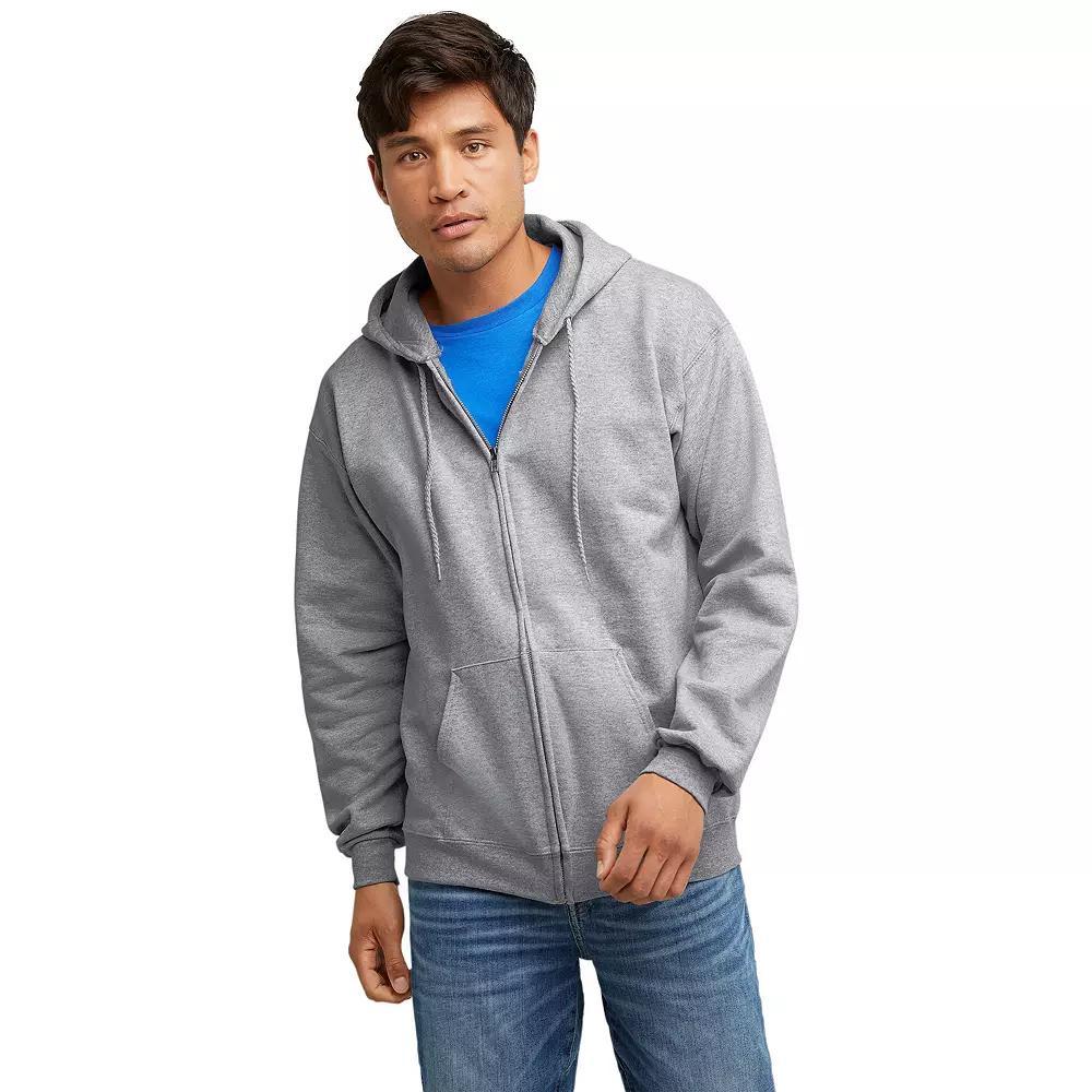 Men's Hanes Ultimate® Fleece Full-Zip Hoodie, Size: Large, Light Silver Product Image