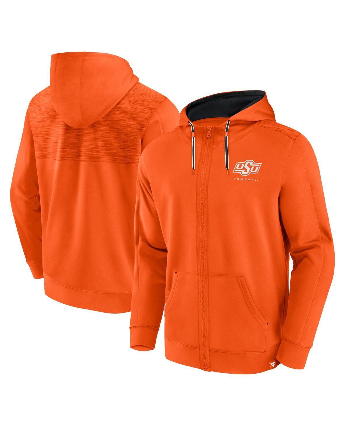 Men's Fanatics Branded Orange Oklahoma State Cowboys Power Index Full-Zip Hoodie, Size: Large Product Image