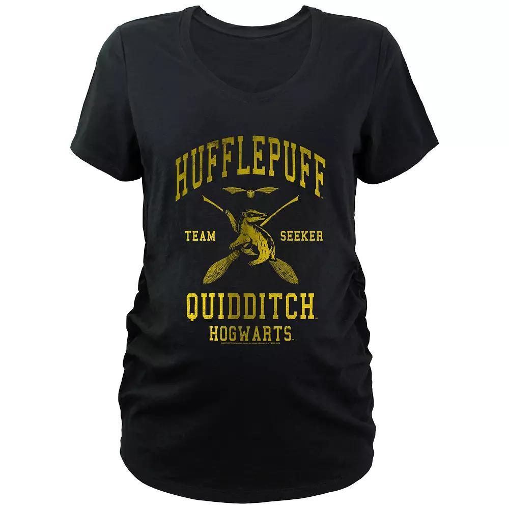 Maternity Harry Potter Hogwarts Hufflepuff Quidditch Team Seeker Graphic Tee, Women's, Size: XS-MAT, Black Product Image