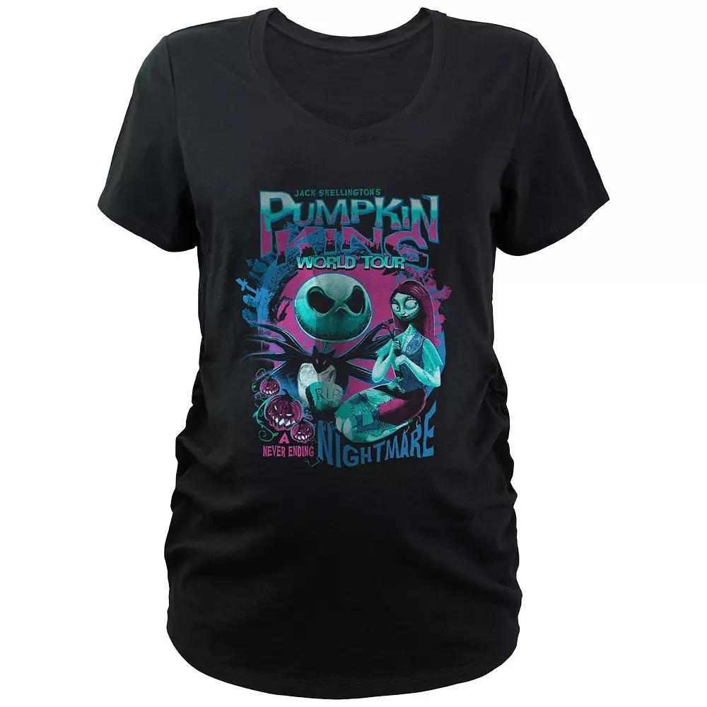 Disney's The Nightmare Before Christmas Jack Skellington Pumpkin King World Tour Maternity Graphic Tee, Women's, Size: XL-Mat, Black Product Image