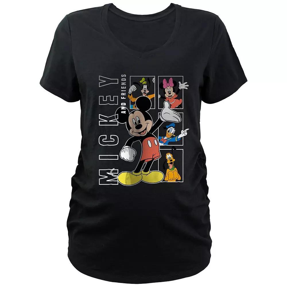 Disney's Mickey Mouse And Friends Maternity Graphic Tee, Women's, Size: XL-Mat, Black Product Image