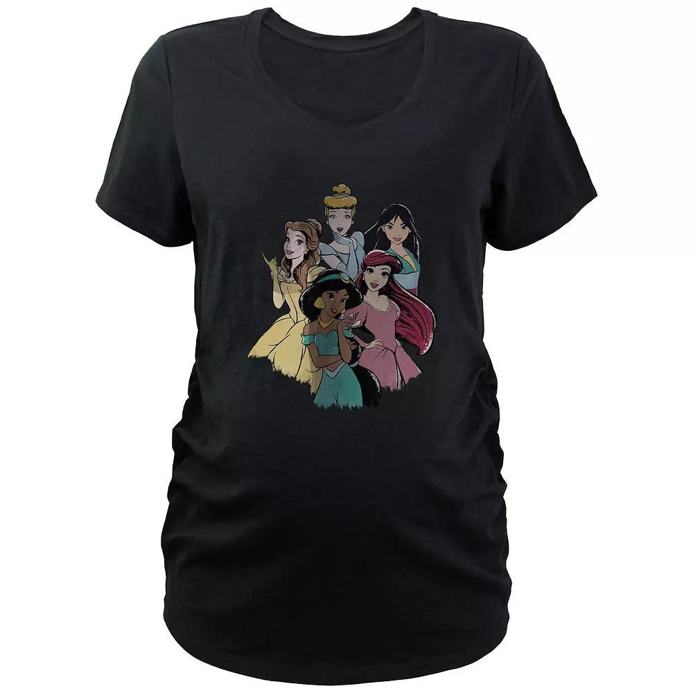Disney's Princesses Royal Group Maternity Graphic Tee, Women's, Size: Medium-Mat, Black Product Image