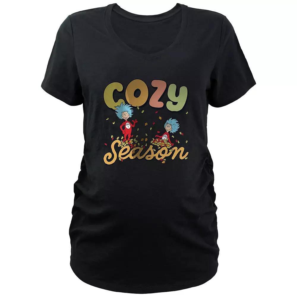 Maternity Groovy Mama V-Neck Graphic Tee, Women's, Size: Medium-Mat, Black Product Image