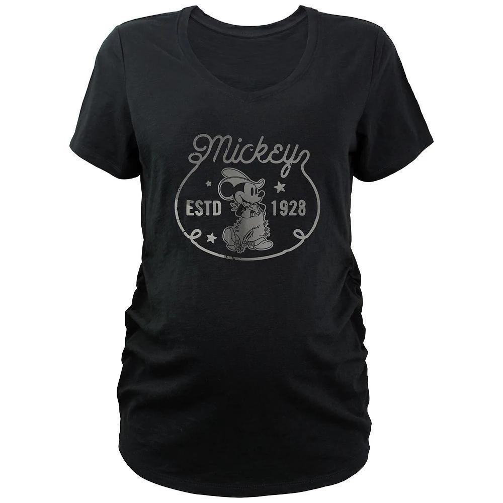 Disney's Mickey Mouse Estd 1928 Maternity Graphic Tee, Women's, Size: XXL-MAT, Black Product Image