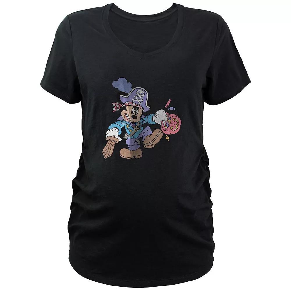 Disney's Mickey Mouse Pirate Trick Or Treater Maternity Graphic Tee, Women's, Size: Large-Mat, Black Product Image