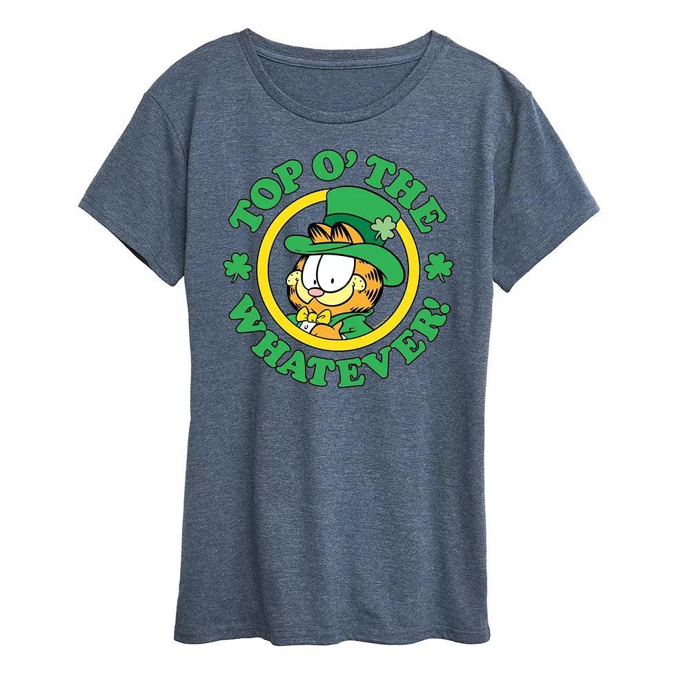 Womens Garfield Top O The Whatever Graphic Tee Grey Gray Product Image