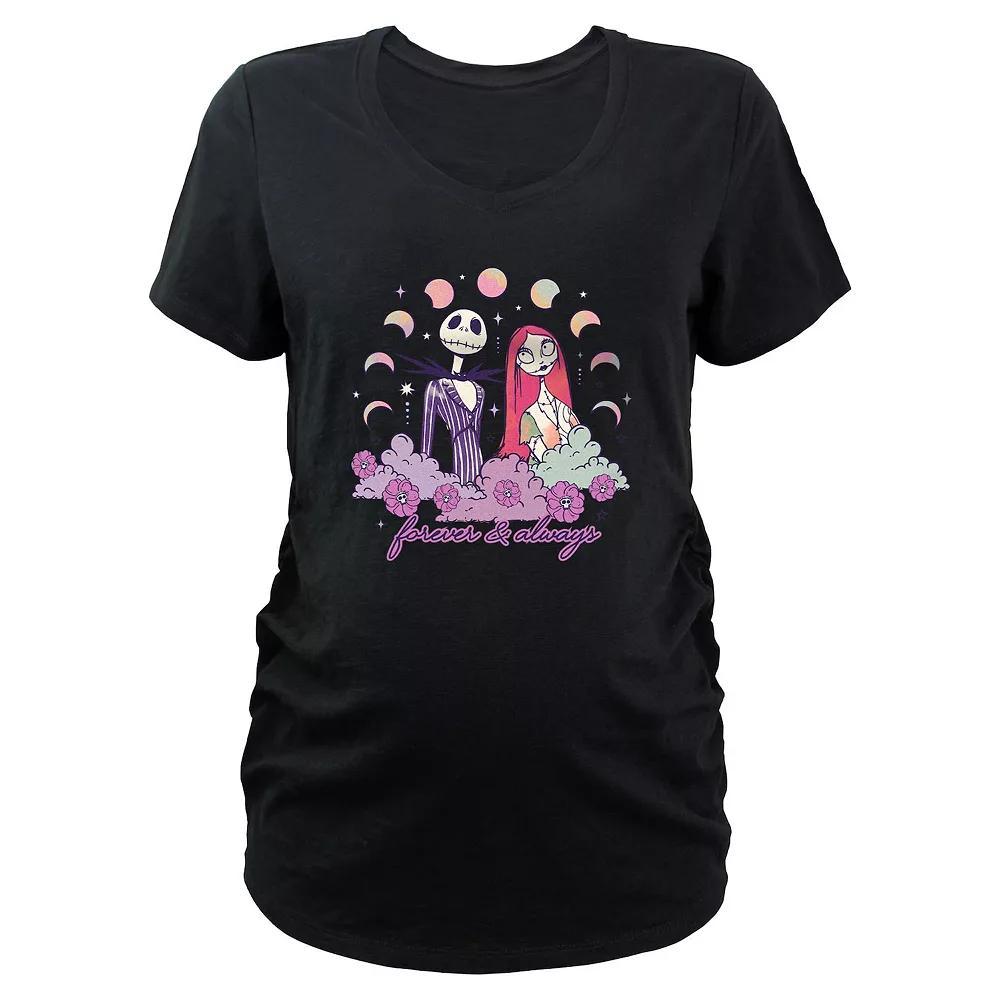 Disney's The Nightmare Before Christmas Jack Skellington And Sally Forever & Always Maternity Graphic Tee, Women's, Size: Large-Mat, Black Product Image