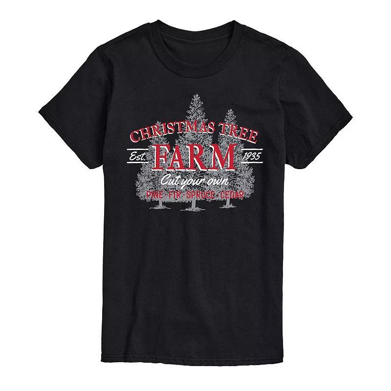 Men's Christmas Tree Farm Sign Tee, Size: XL, Black Product Image