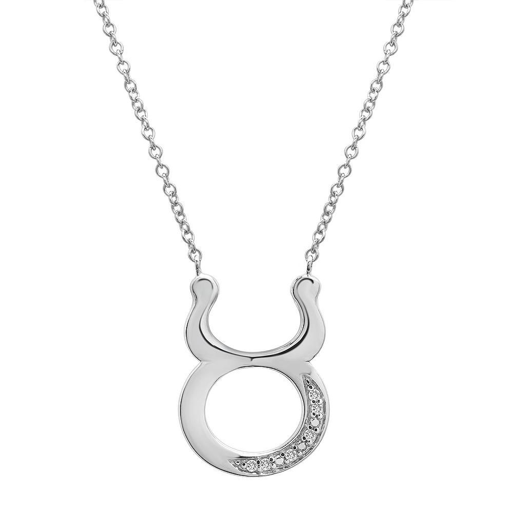 Sterling Silver Diamond Accent Zodiac Sign Pendant Necklace, Women's, Size: 18", Aries Product Image