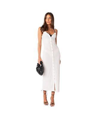 Womens Sable Sheer Button Up Maxi Dress Product Image