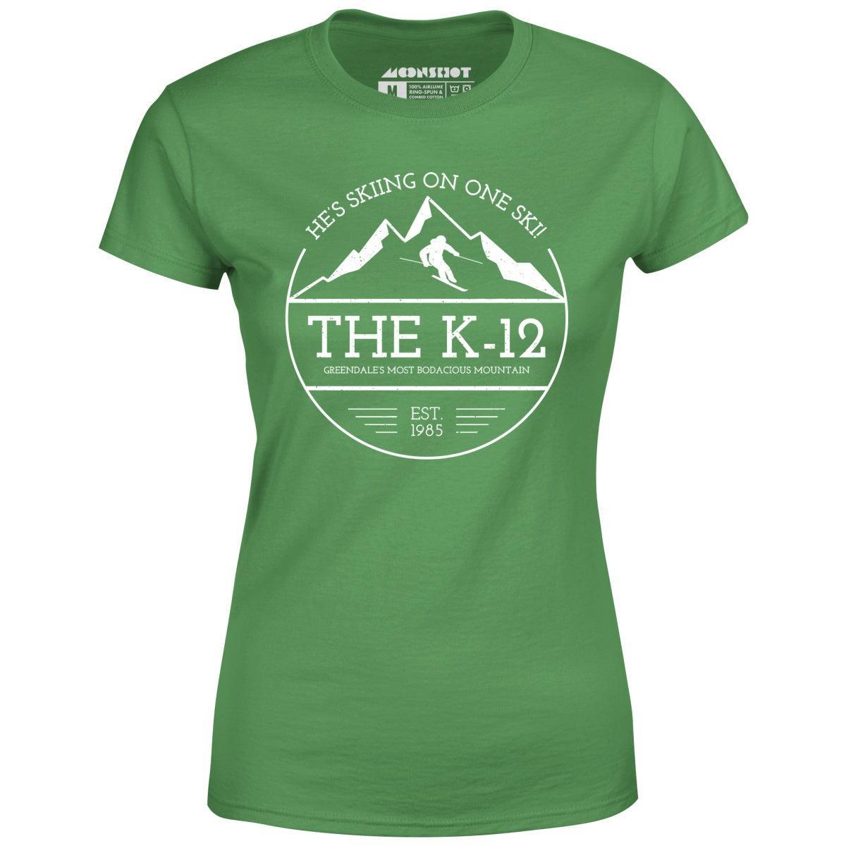 The K-12 He's Skiing on One Ski - Women's T-Shirt Female Product Image