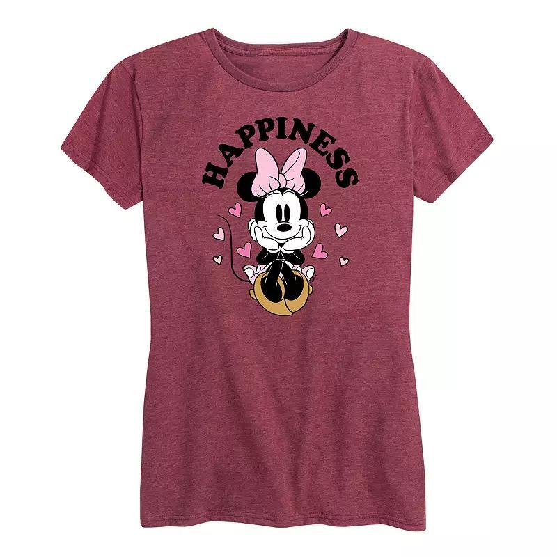 Disney's Minnie Mouse Women's Happiness Graphic Tee, Size: Small, Grey Gray Product Image
