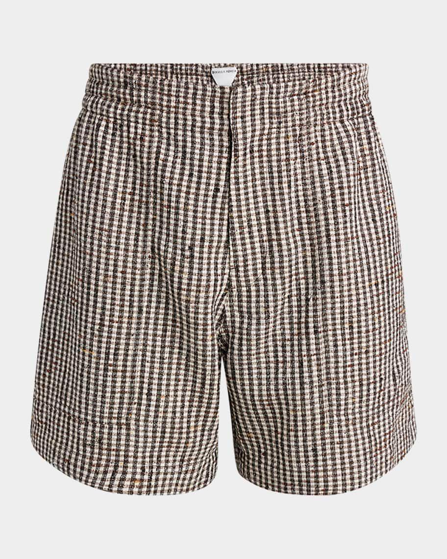 Mens Knotted Mini-Check Shorts Product Image