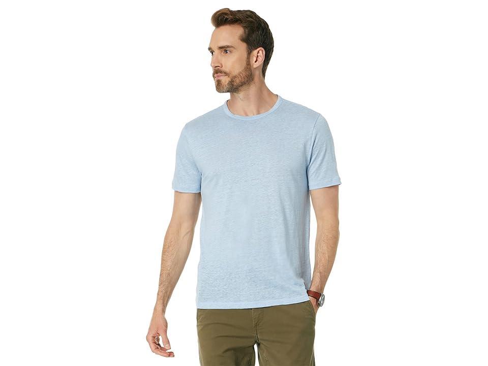 Mens Linen Crew Neck T-Shirt, Coastal Blue, Size S Vince Product Image