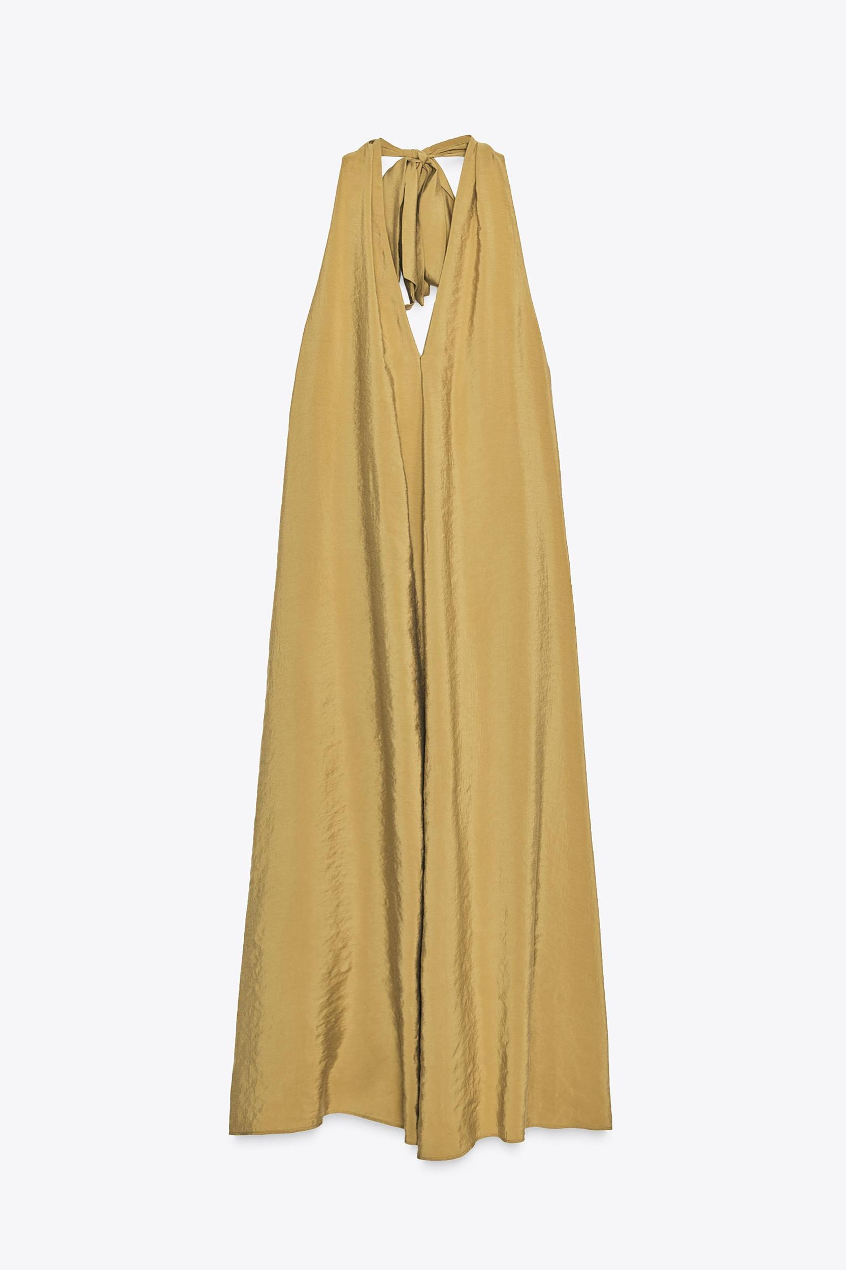 FLOWY HALTER MIDI DRESS Product Image
