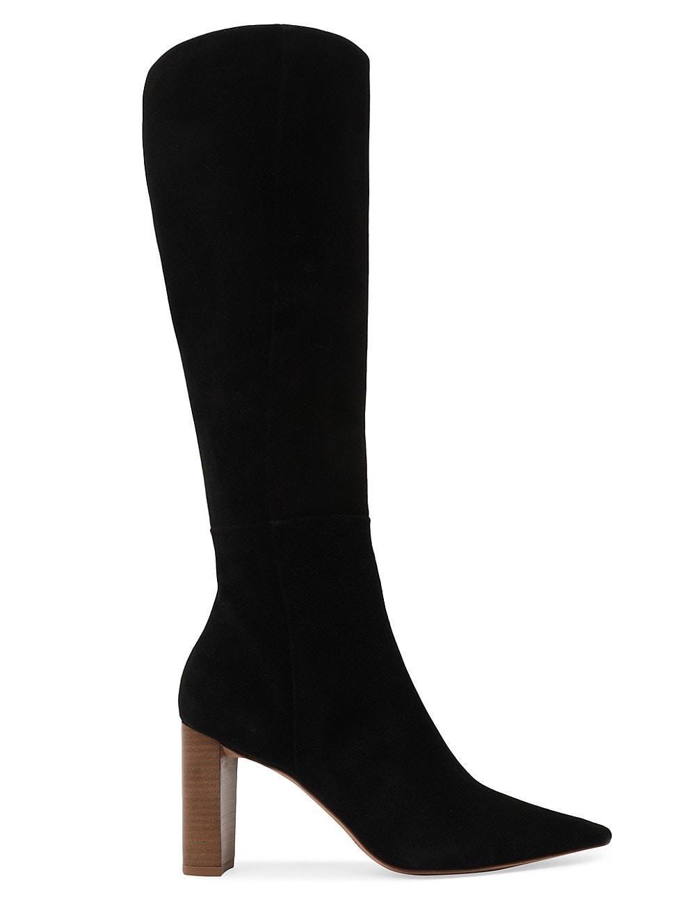Elisa Suede Block-Heel Knee Boots Product Image