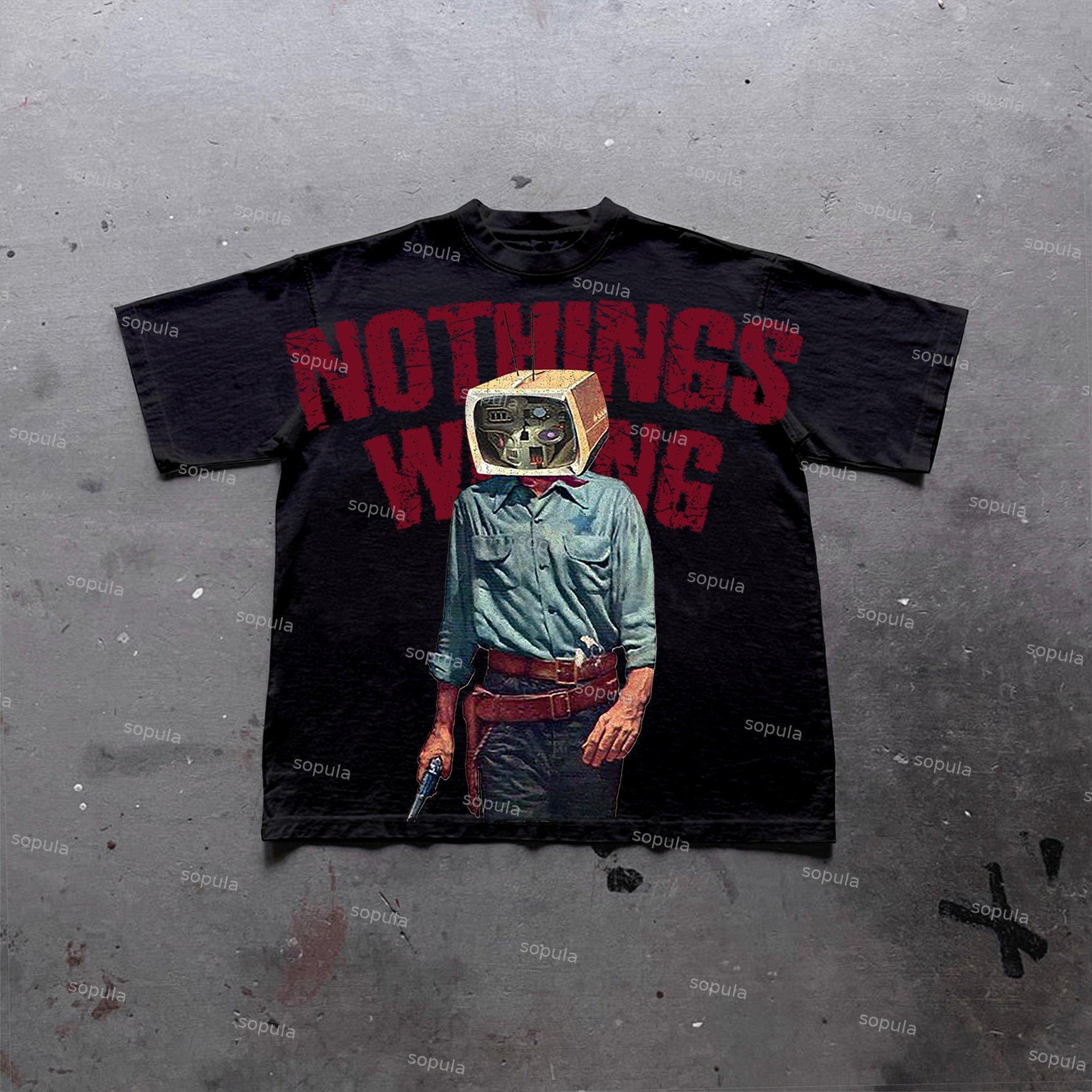 Sopula Men's Nothing Wrong Graphic Cotton T-Shirt Product Image