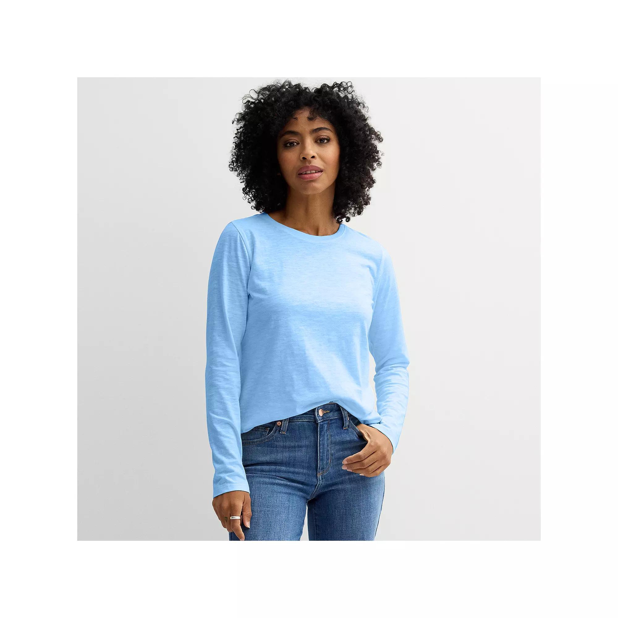 Womens Sonoma Goods For Life Everyday Long Sleeve Crewneck Tee Product Image
