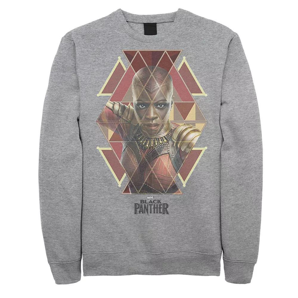 Men's Marvel Black Panther Geometric Sweatshirt, Size: Small, Athletic Grey Product Image