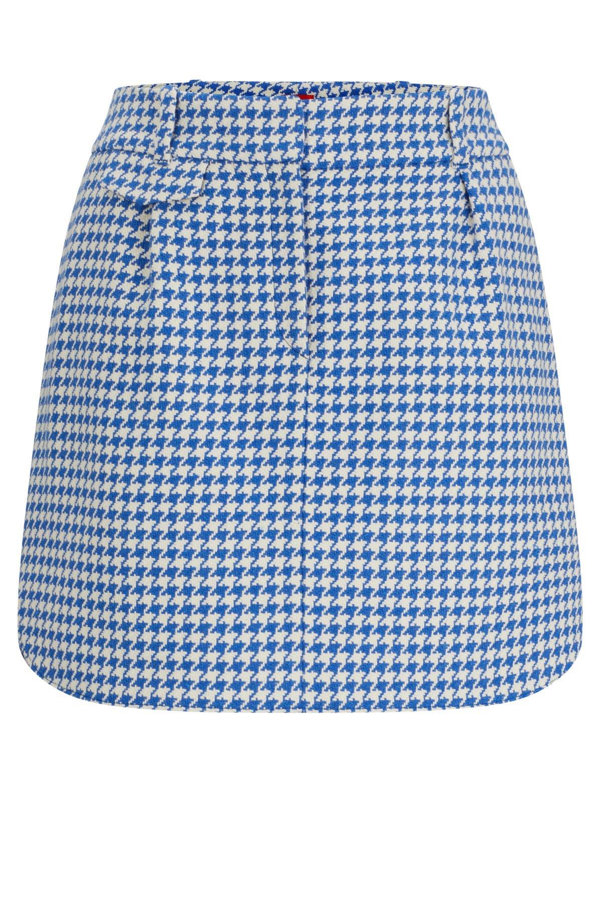 Houndstooth mini skirt in a cotton blend Product Image