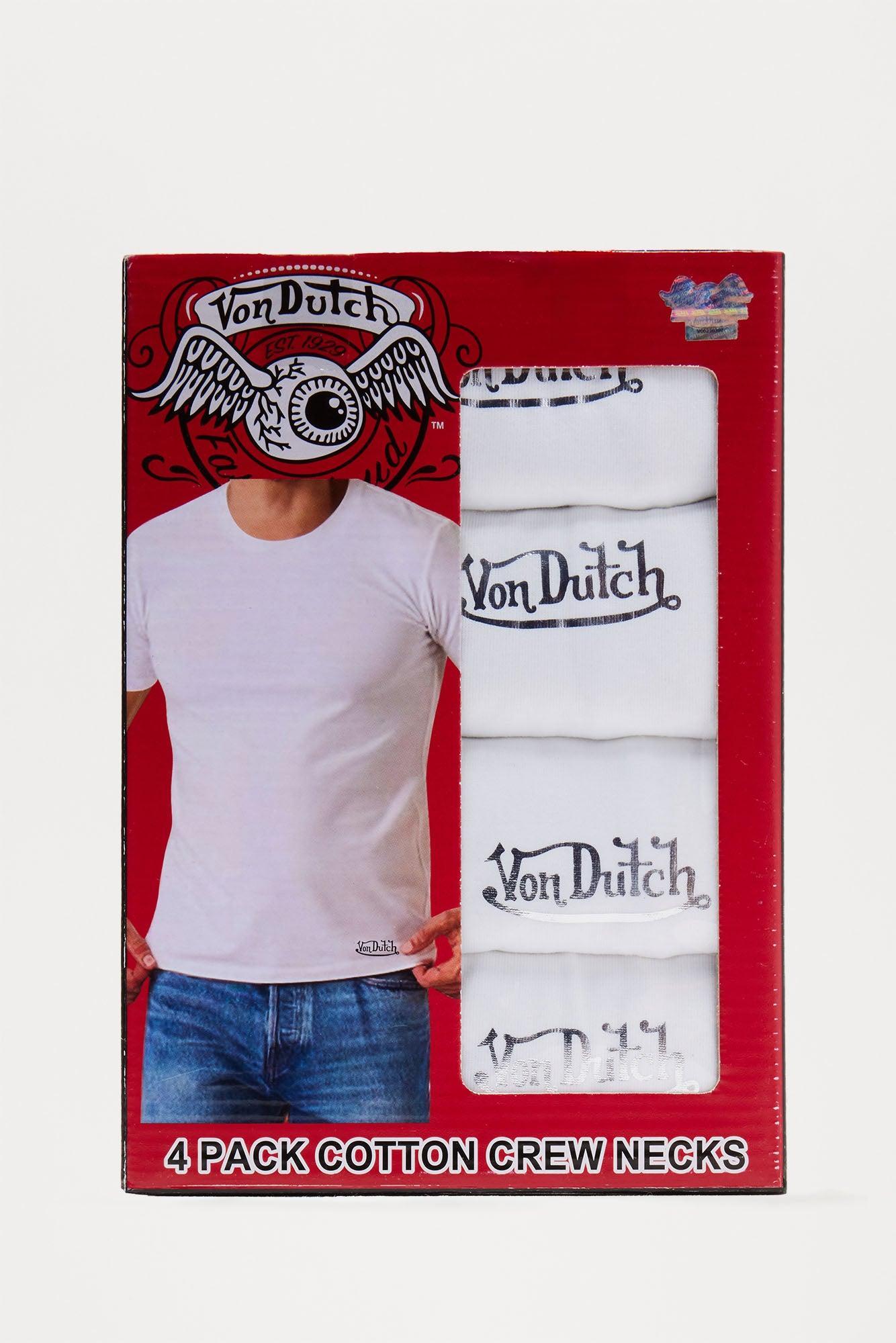 4 Pack Of Von Dutch Tees - White Male Product Image