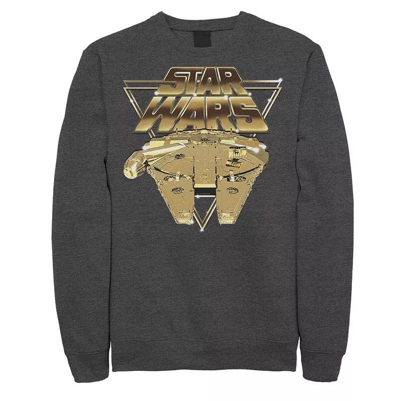 Men's Star Wars Last Jedi Platinum Falcon Slant Logo Sweatshirt, Size: XXL, Grey Heather Product Image