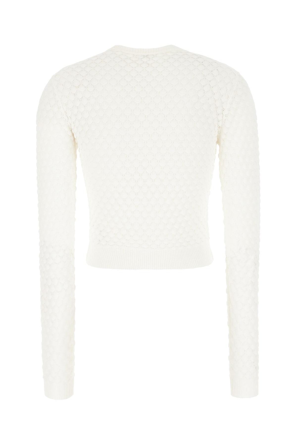 CHLOÉ Ivory Cotton Sweater In Bianco Product Image