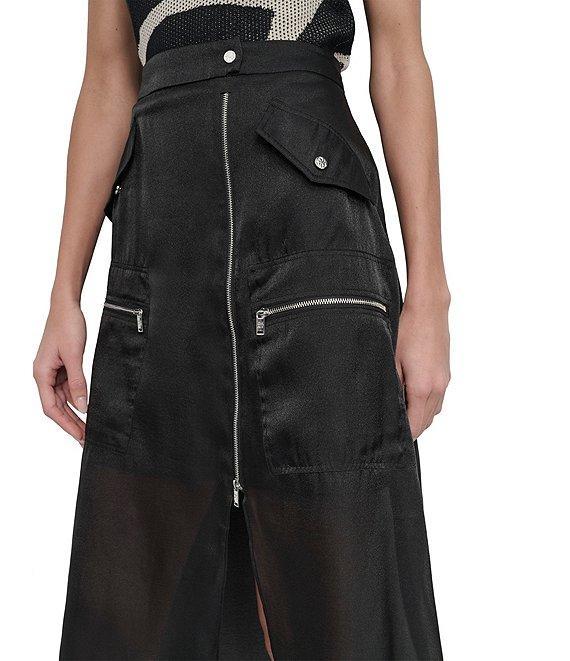 DKNY Organza Cargo A-Line Midi Skirt Product Image