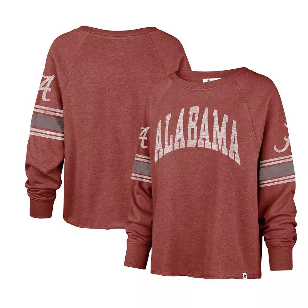 Women's '47 Crimson Alabama Crimson Tide Allie Modest Raglan Long Sleeve Cropped T-Shirt, Size: Small, Red Product Image