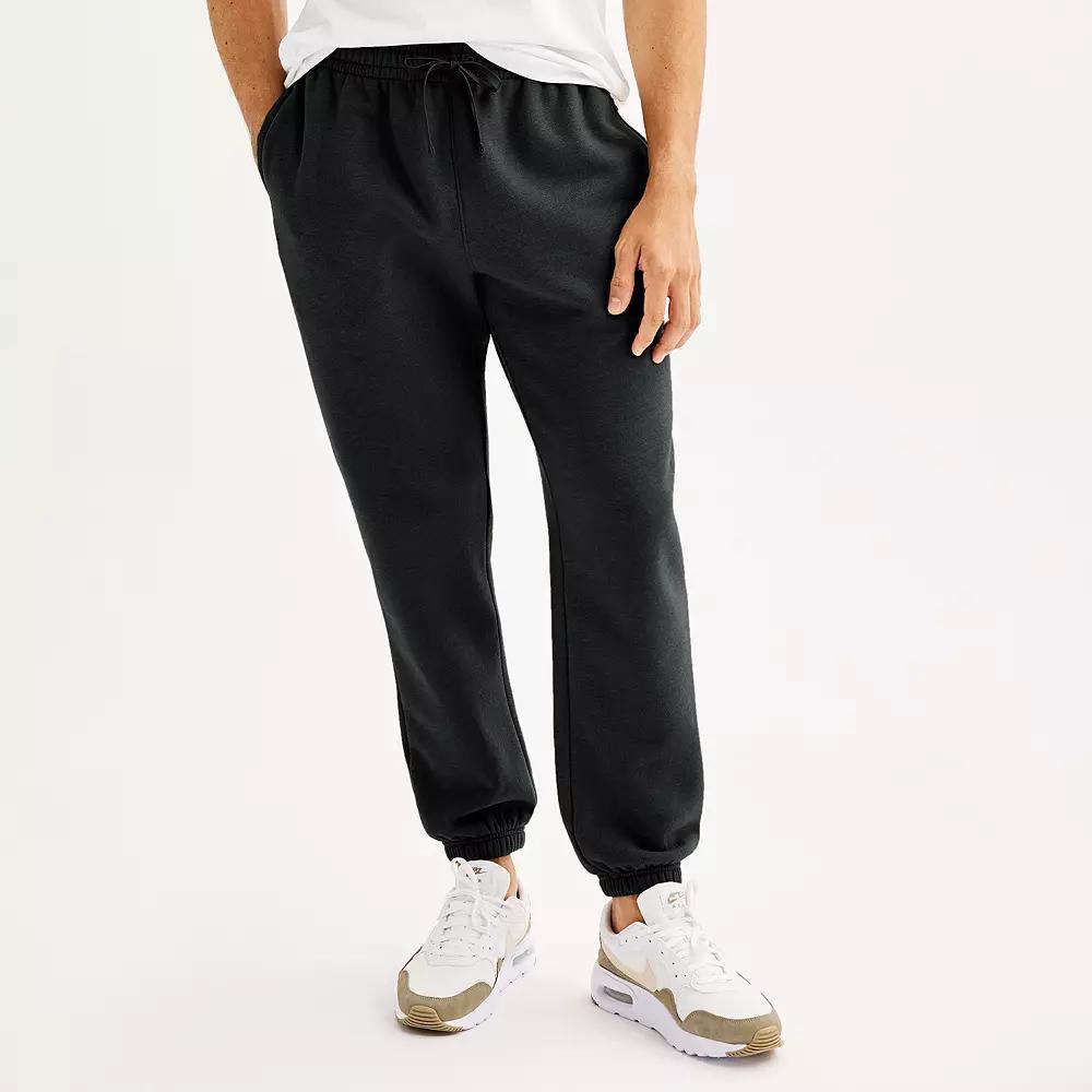 Men's Tek Gear® Ultra Soft Fleece Cinched Pants, Size: XL, Mineral Black Product Image