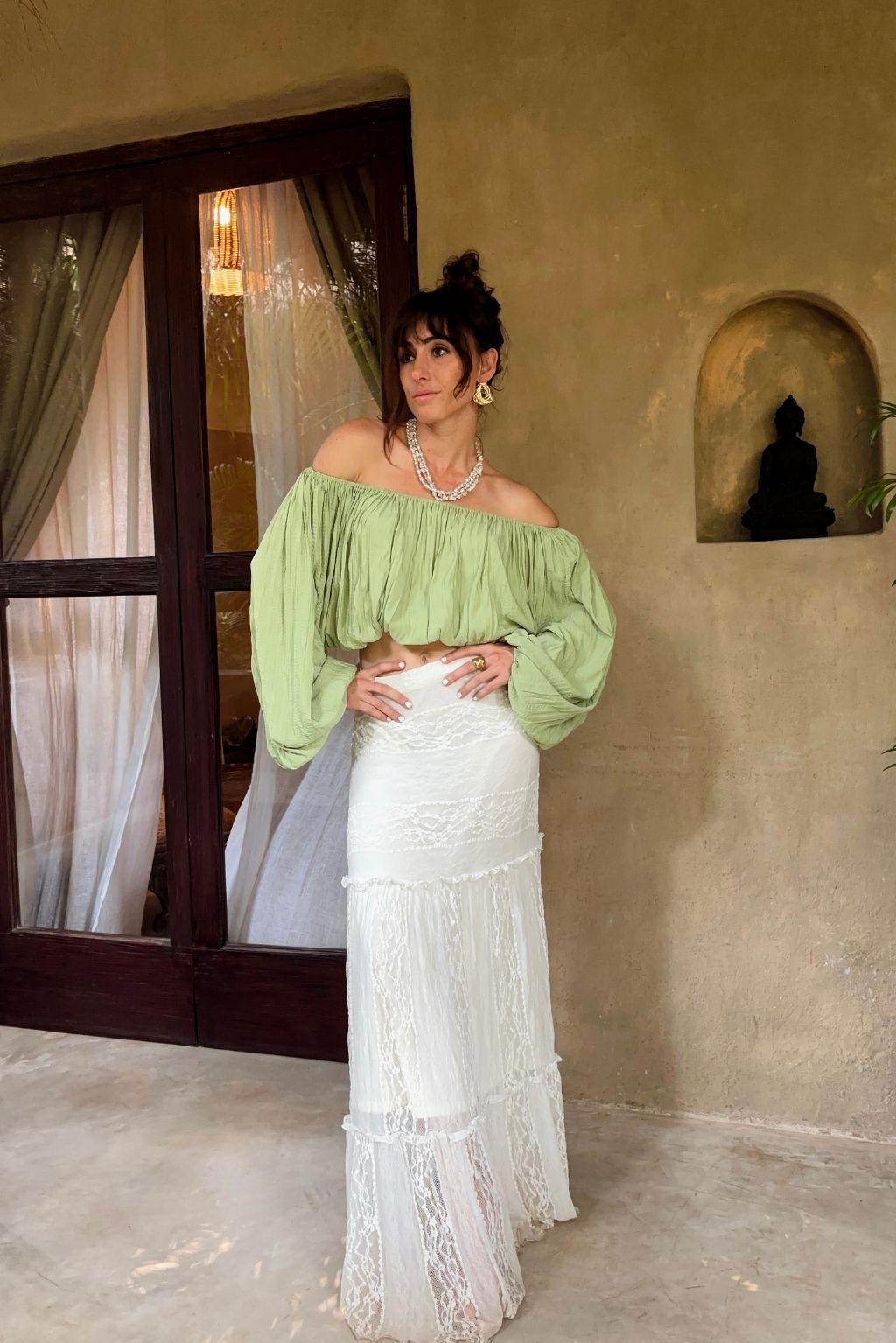 Poppy White Maxi Skirt Product Image