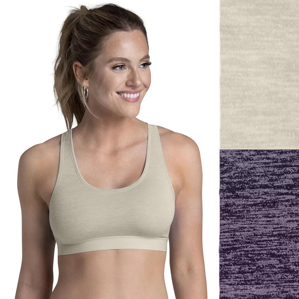 Women's Fruit of the Loom® Ultra Flex 2-pack Bralette 2DDFBRA, Size: Medium, Feather Gray Asst Product Image