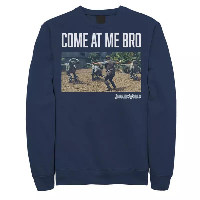 Men's Jurassic World Come At Me Bro Movie Still Graphic Fleece Pullover, Size: 3XL, Blue Product Image