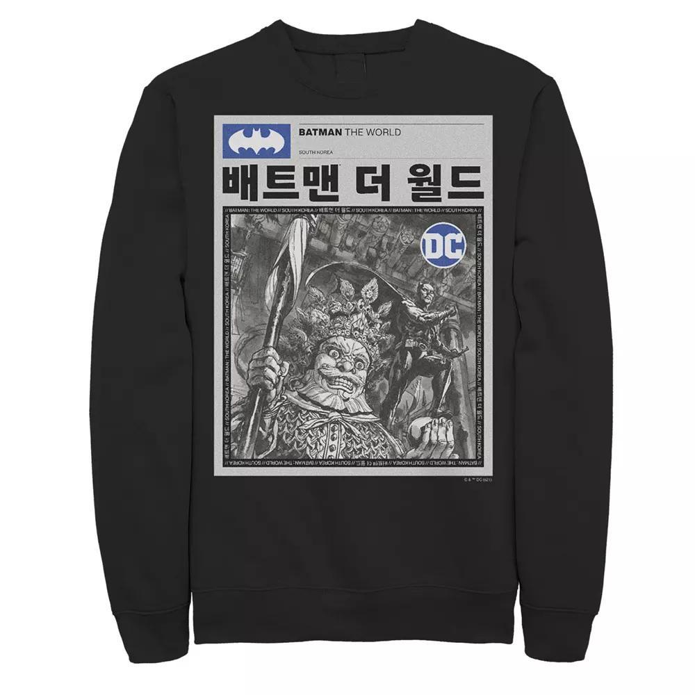 Mens Batman The World Kanji Style News Poster Sweatshirt Product Image