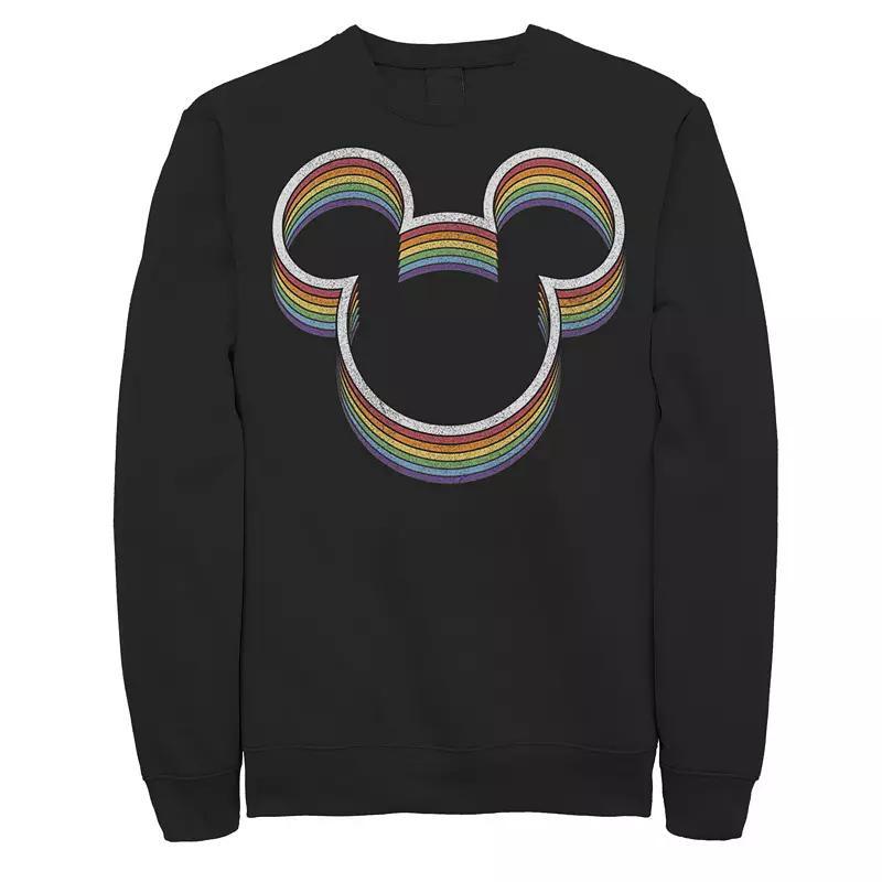 Disney's Mickey Mouse Rainbow Ears Men's Fleece Sweatshirt, Size: Small, Black Product Image