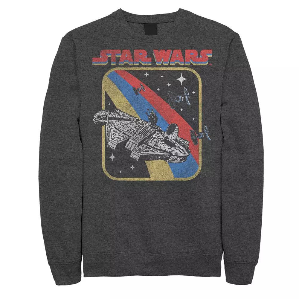 Men's Star Wars Retro Millennium Falcon Galaxy Space Fight Graphic Fleece, Size: XXL, Black Product Image