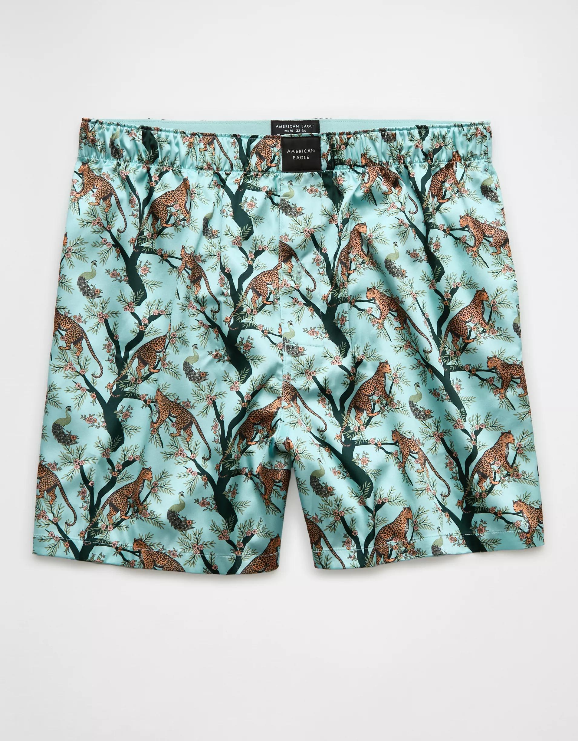 AEO Men's Tropical Leopards Satin Pocket Boxer Short Product Image