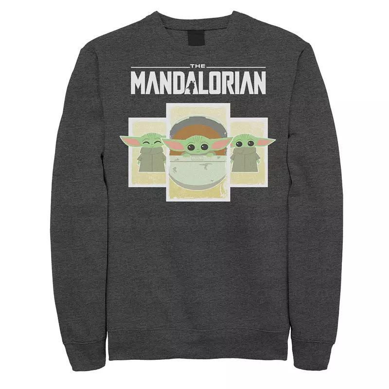 Men's Star Wars The Mandalorian The Child Cartoon Panels Sweatshirt, Size: Large, Blue Product Image
