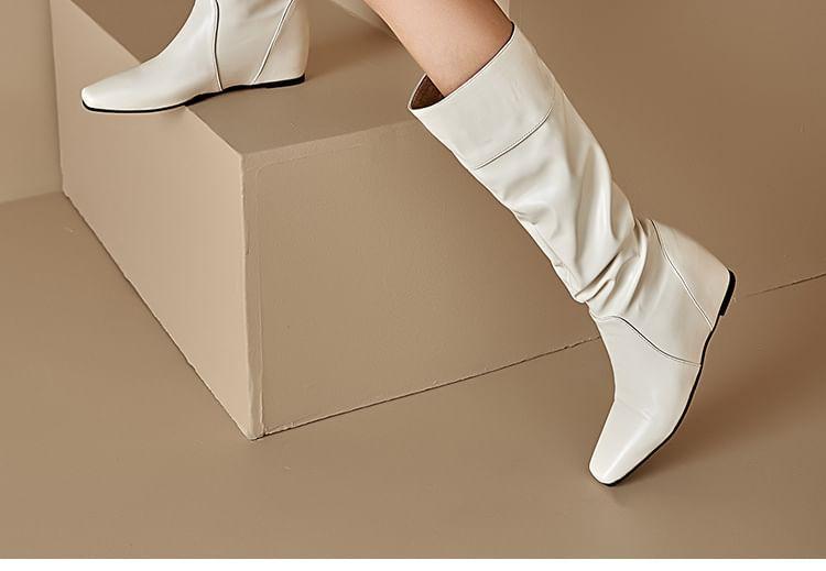 Square Toe Wedge Tall Boots Product Image