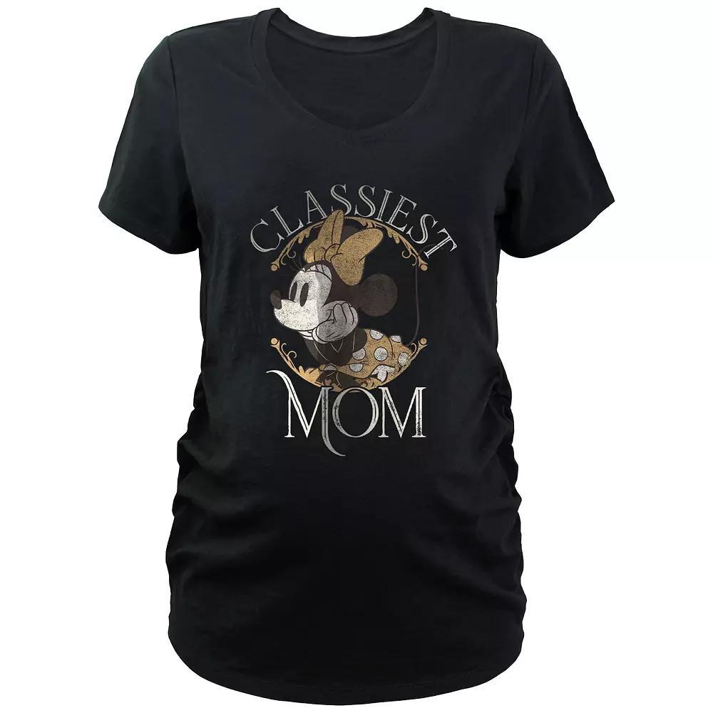 Disney's Minnie Mouse Classiest Mom Maternity Graphic Tee, Women's, Size: Large-Mat, Black Product Image